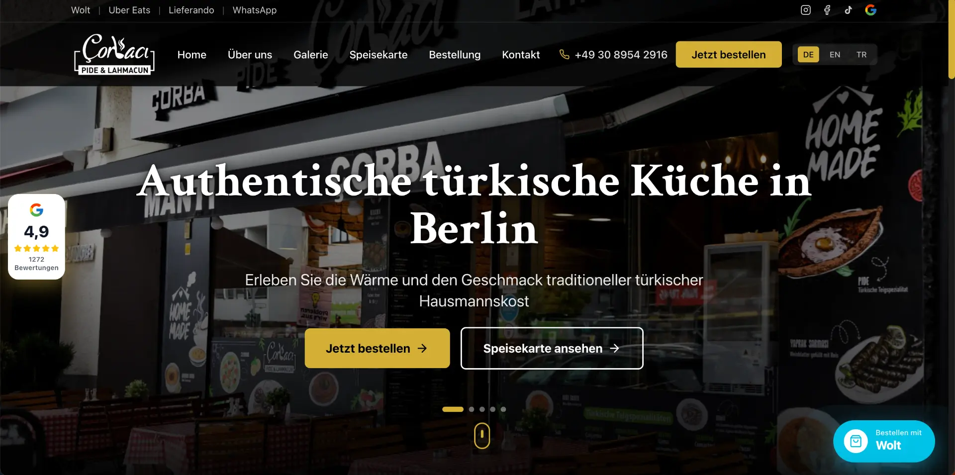 Vorher: Alte Website